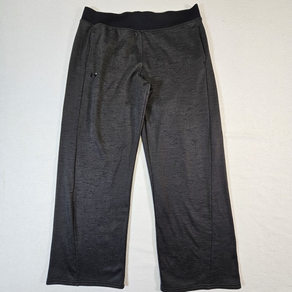 Under Armour Sweat Pants Mens Large L Coldgear Loose Fit Black Gray